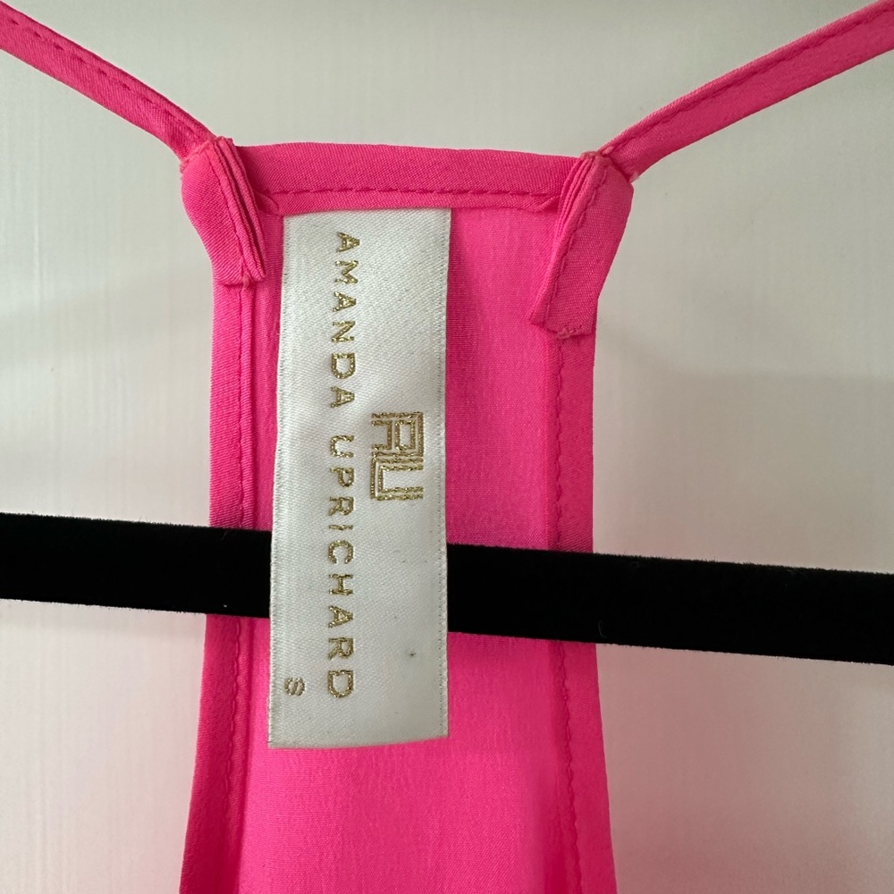 Amanda Uprichard Hot Pink Silk Strappy Camisole Racerback Blouse, Size S - Picture 2 of 7